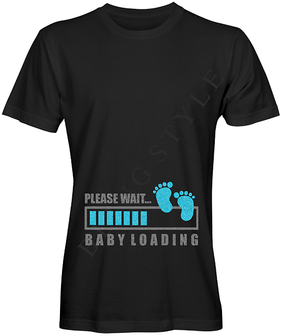 T shirt zwart glitterflex baby loading jongen