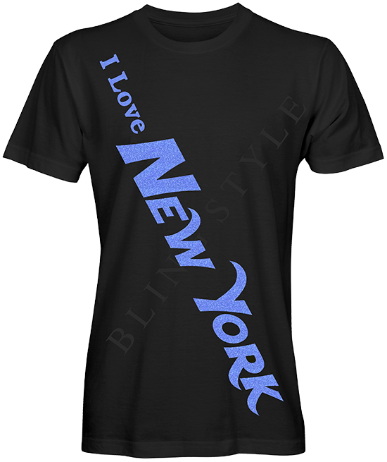 T shirt zwart met glitterflex i love new york