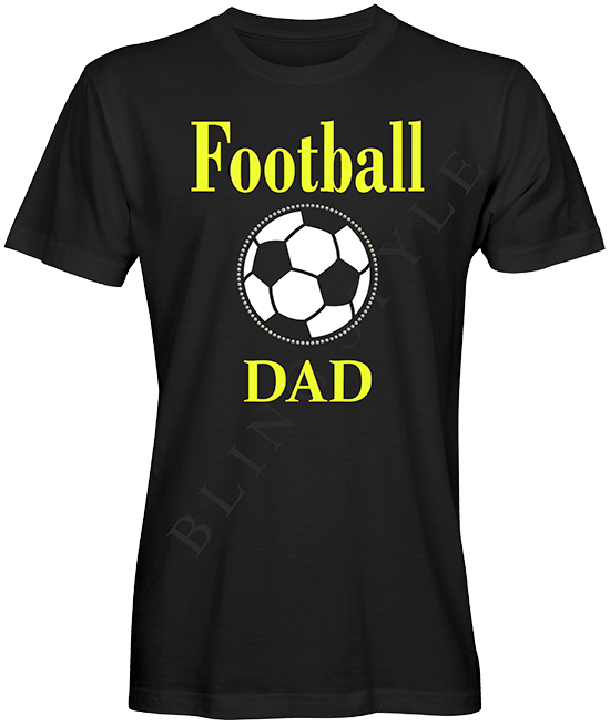 T shirt zwart voetbal vader met rhinestones